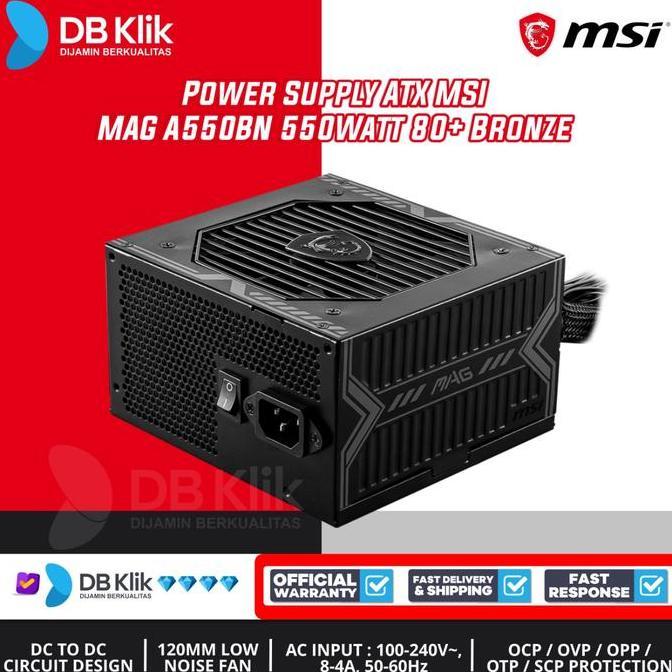 Power Supply Msi Mag A550Bn 550Watt 80+ Bronze - Psu Msi Mag A550 Bn