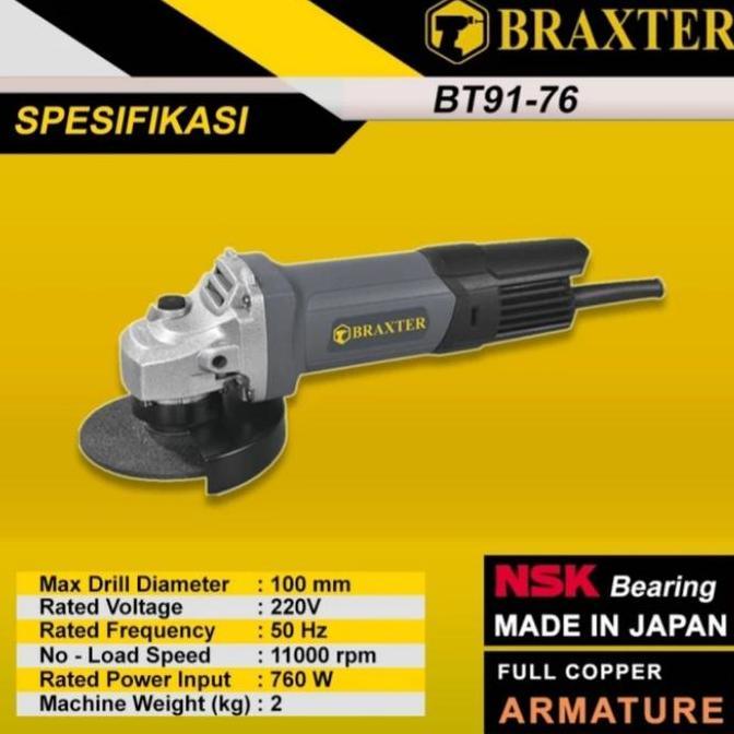 Sale Braxter Mesin Gerinda Tangan Bt 91-76 Mesin Gerinda 4" Saklar Belakang