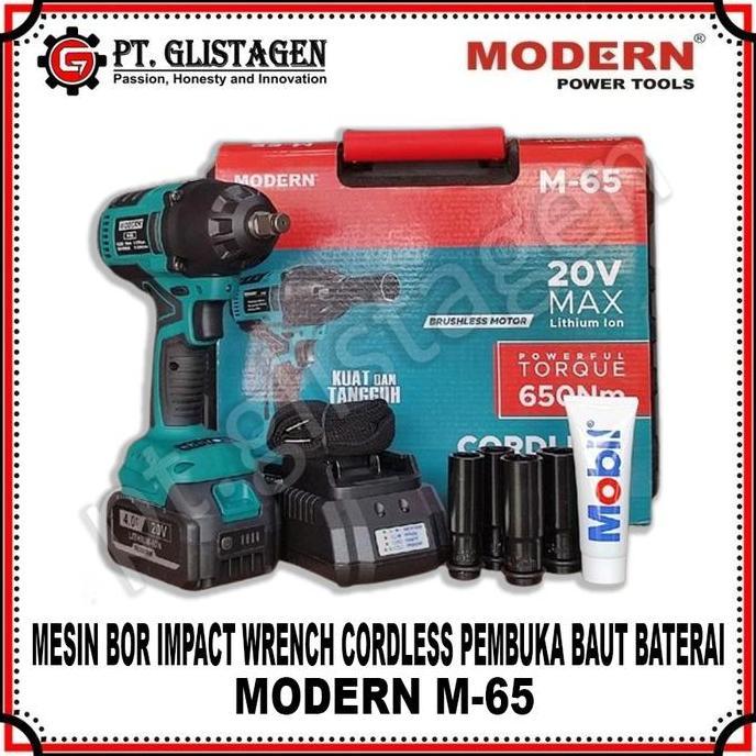 Murah Modern M65 Mesin Bor Impact Wrench Cordless Pembuka Baut Baterai M-65
