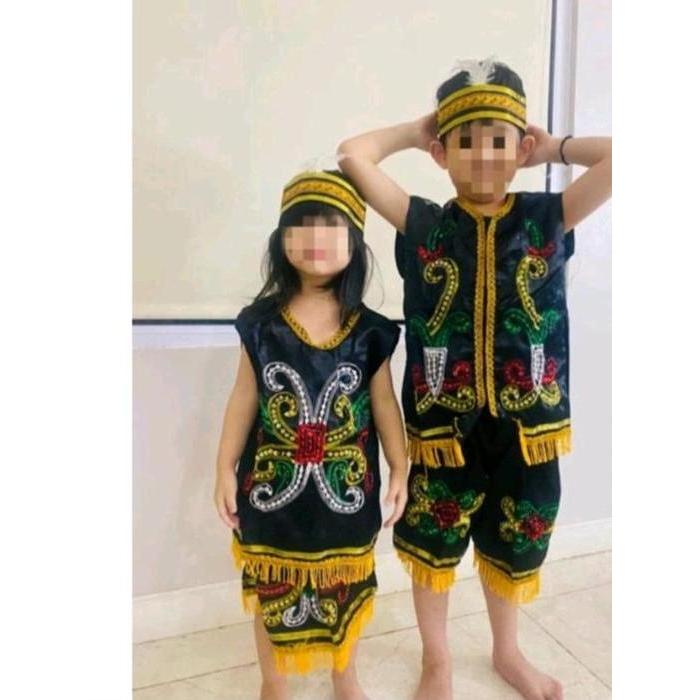 Baju Adat Dayak Paud TK SD // Pakaian Adat Dayak - LAKI, S [terlaris]