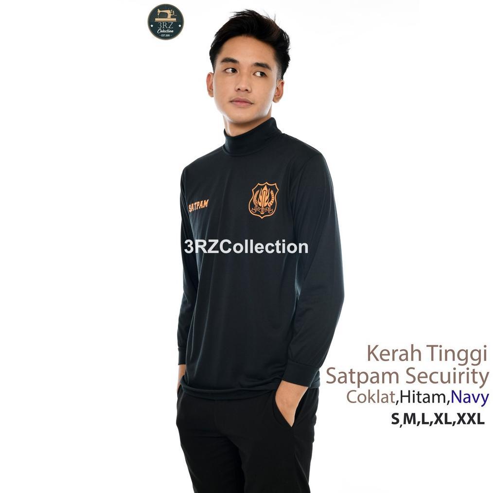 Terlaris Satpam Security Baju Kaos Security Lengan Panjang Leher Tinggi Kaos Satpam Security Lengan 