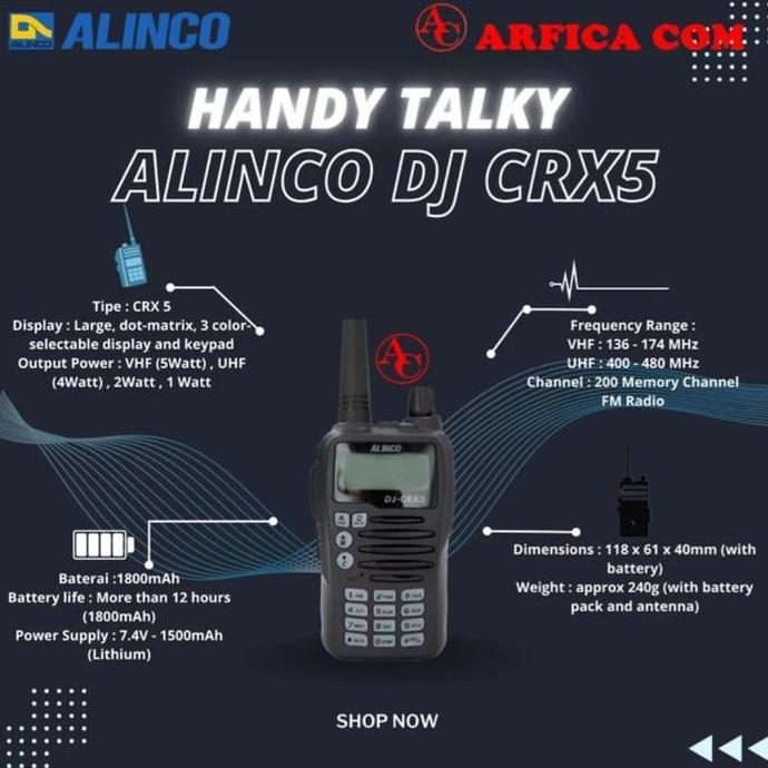 NEW JUAL HT ALINCO DJ-CRX5 DUALBAND ORIGINAL ALINCO DJ CRX5 CRX 5 CRX5