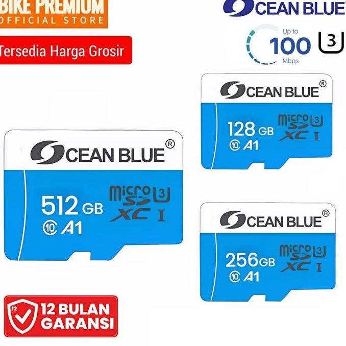 OCEANBLUE Memory Card Micro SD ORIGINAL 128 256 512 GB MMC TF Class10 Memori HP Camera CCTV