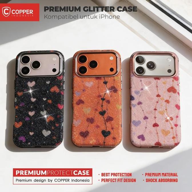Promo Copper Compatible For Iphone 17 Series - Air / Pro / Max | Design Rainbow Love Glitter Case Su