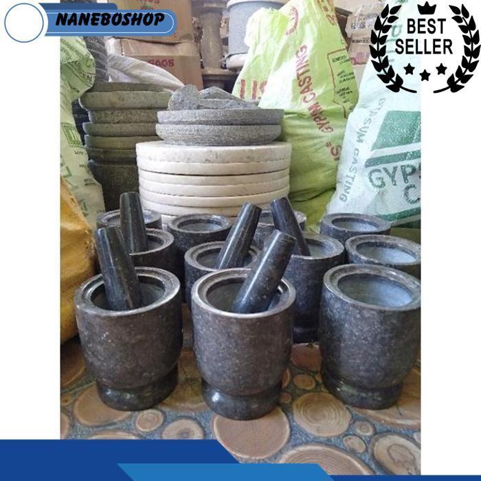 Lumpang Alu Marmer Marble Stone Mortar Pestle Tumbukan Obat Puyer Uleg Ulek Ulekan Tumbuk Bumbu 4/11