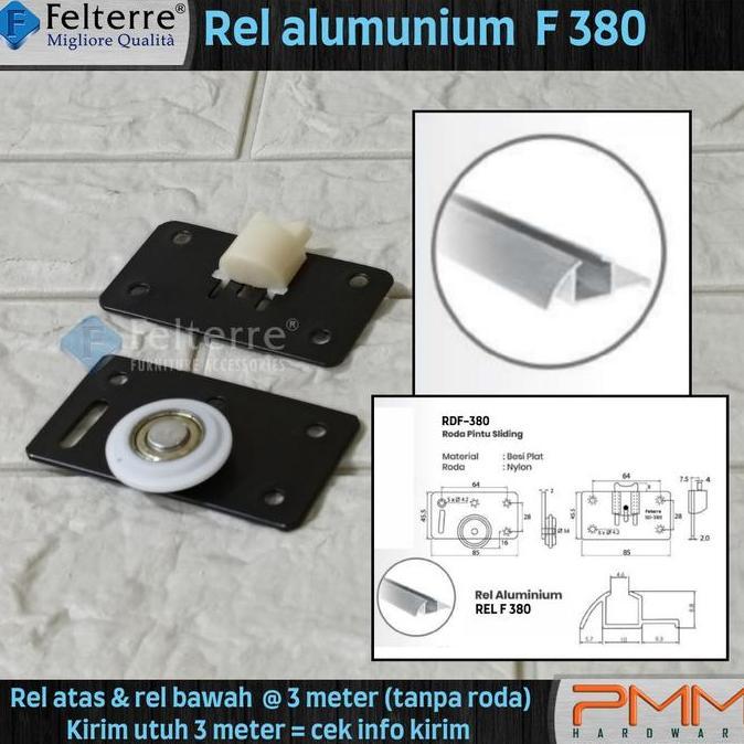 REL SLIDING LEMARI 380 FELTERRE 3 METER | REL ALUMINIUM PINTU GESER