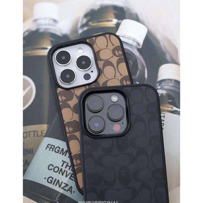 Grosir Idns Hardcase Coach X Bape 01 Brown Case Iphone 11 12 13 Pro Max 14 Pro Max 15 Pro Max