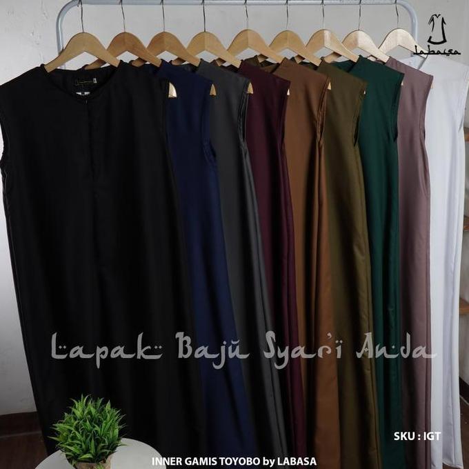 Inner Gamis Tanpa Lengan Polos Toyobo Sarah Series | Inner Dress Tanpa