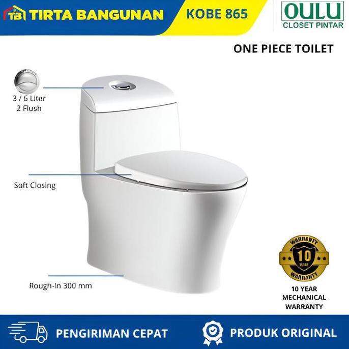 TERLARIS OULU A865 N ONE PIECE KLOSET CLOSET TOILET WC DUDUK DUAL FLUSH AS 300 MM PUTIH