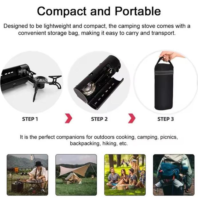 cls Portable Gas Box Stove Folding Card Kompor Gas Portabel