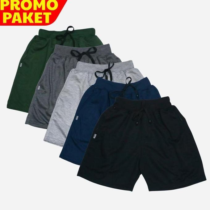 Celana Pendek Santai Pria Wanita Paket 3 - 5 Pcs Boxer Celana Tidur Kolor Harian