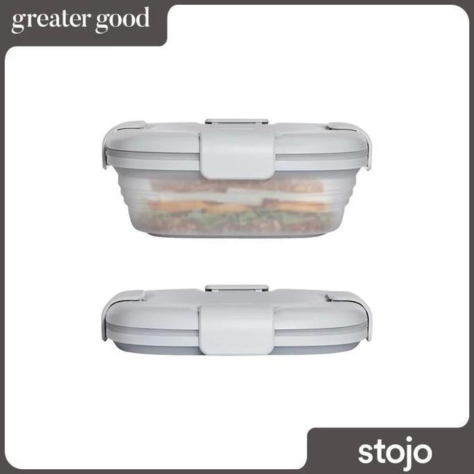 Stojo - Collapsible Food Box In Translucent Cashmere 24 Oz, 700 Ml / Kotak Makan Silikon Lipat Trave
