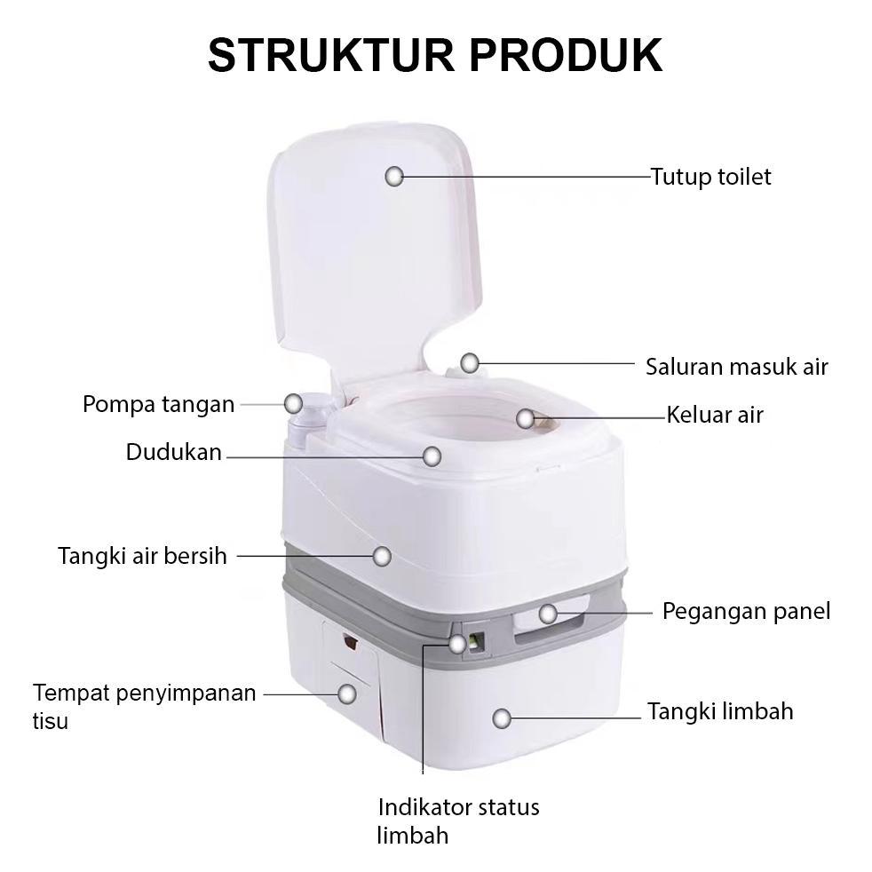 Toilet Portable 24L Bisa Flush | Toilet Portable Untuk Orang Tua Ibu Hamil | Toilet Portable Camping