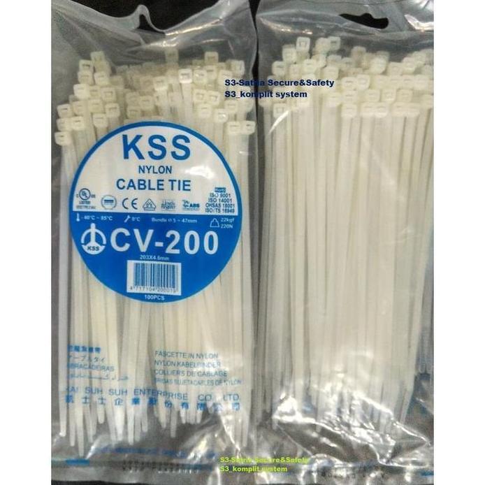 Cable Ties KSS CV 200 / Kabel Ties KSS CV200 (Hitam/Putih) 100 Pcs