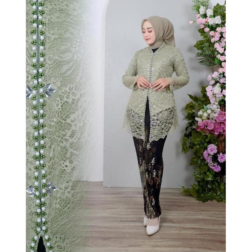 DJ Collection 21 Setelan Kebaya Tara Brokat Encim Payet Kebaya Kondangan Seragam Pesta Wisuda Modern