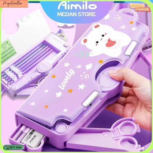 Aimilo - Kotak Pensil Anak Perempuan Tempat Pensil Anak Perempuan Kotak Pensil Multifungsi Kado Anak