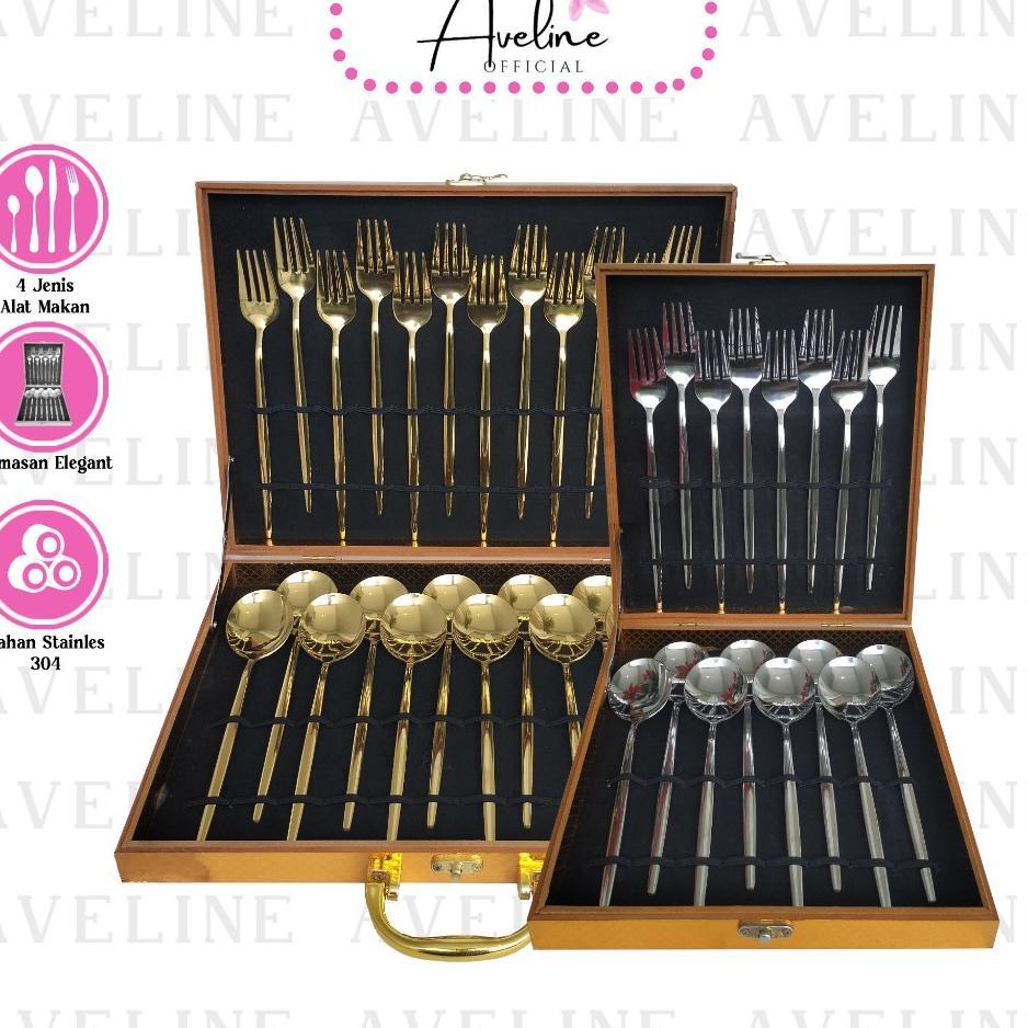 Aveline Sendok Set Sultan / Sendok Gold Stainlees Steel / Sendok Gold Set Mewah Sendok Sultan Set El