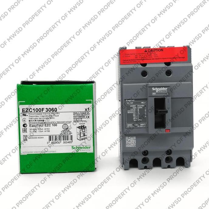 SCHNEIDER MCCB 10KA EZC100F 3P 60A EZC100F3060