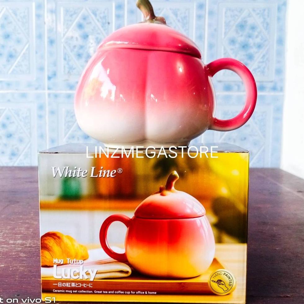 Cangkir Mug Buah Peach, Mug Unik, Mug Cantik