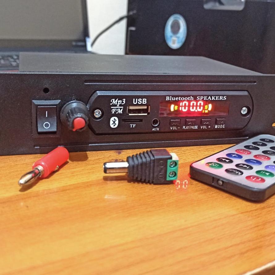 Power Amplifier Bluetooth Rakitan 12V Dc Stereo 2X30Watt / Tape Mobil Single Din Rakitan
