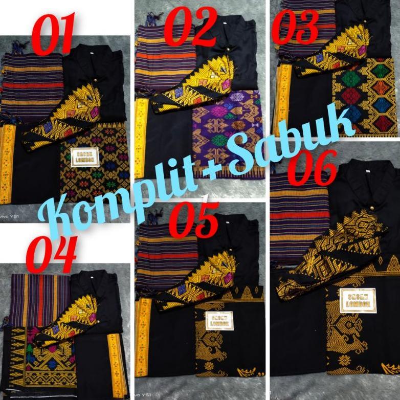 Best Seller Set Baju Adat Lombok Laki2 Dewasa Katun S-Xxl