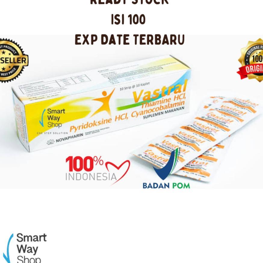 Vitamin B Vastral Vit B1, B6 & B12 1 Box Isi 100 Kaplet Murah Dan Komplit