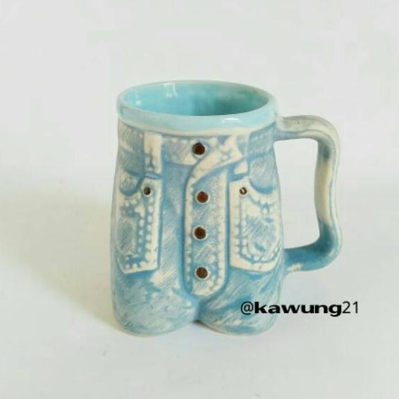 Mug Jeans Keramik Unik Gelas Cangkir Lucu