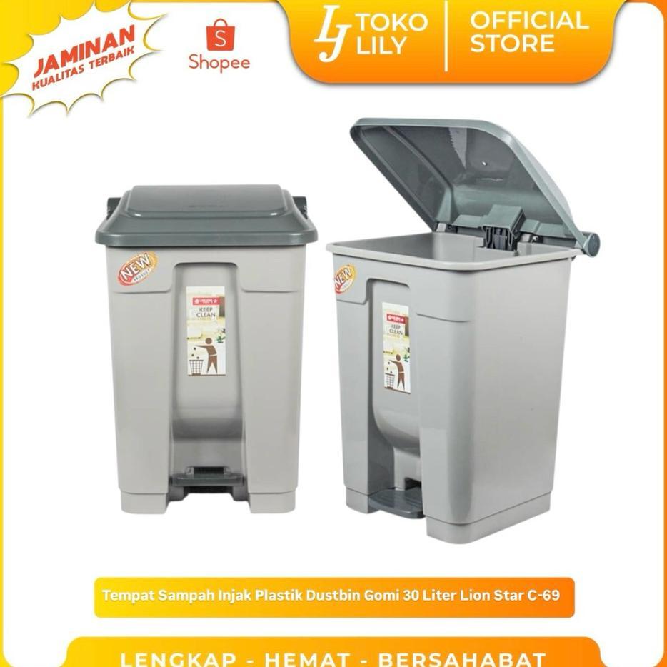 Tempat Sampah Injak Plastik Dustbin Gomi 30 Liter Lion Star C-69