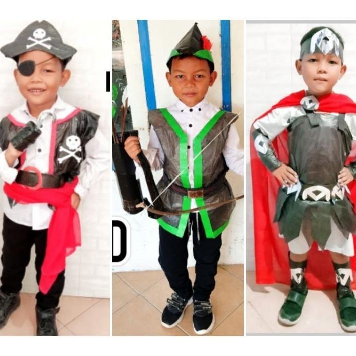 Kostum Cowok Daur Ulang | Kostum Karnaval Kresek | Kostum Anak Laki-Laki | Kostum Cosplay Cowok
