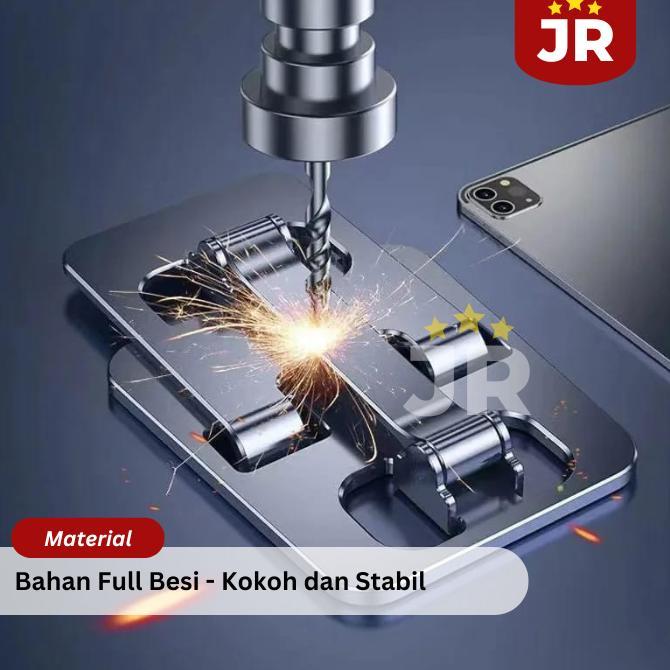 HOT DEALS Phone Holder Meja | Stand Holder HP Tablet Meja Lipat Bahan Full Besi | Dudukan Tatakan Pe
