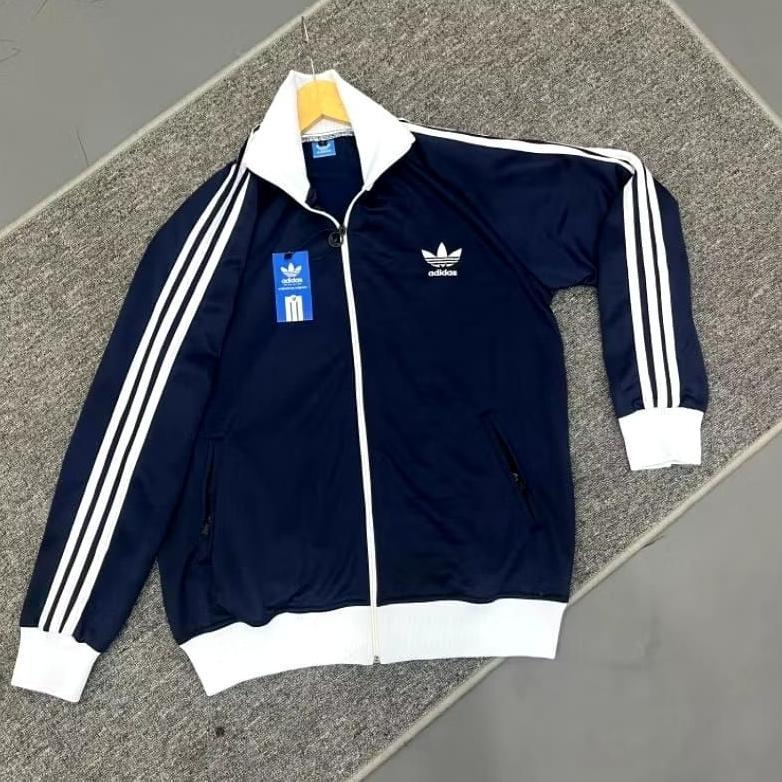 PREMIUM JAKET TRACKTOP ADIDAS NAVY VINTAGE GARIS-GARIS