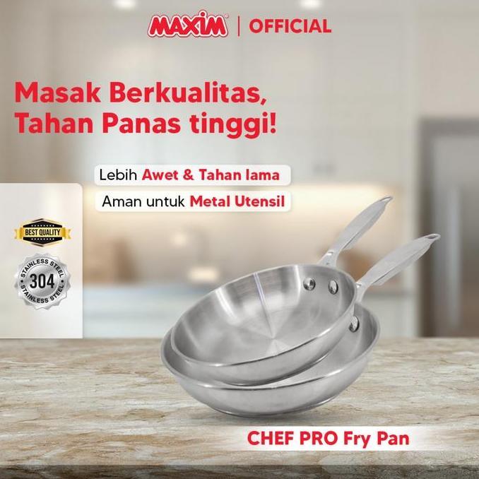 Maxim Chef Pro Wajan Stainless Steel 304 Frypan