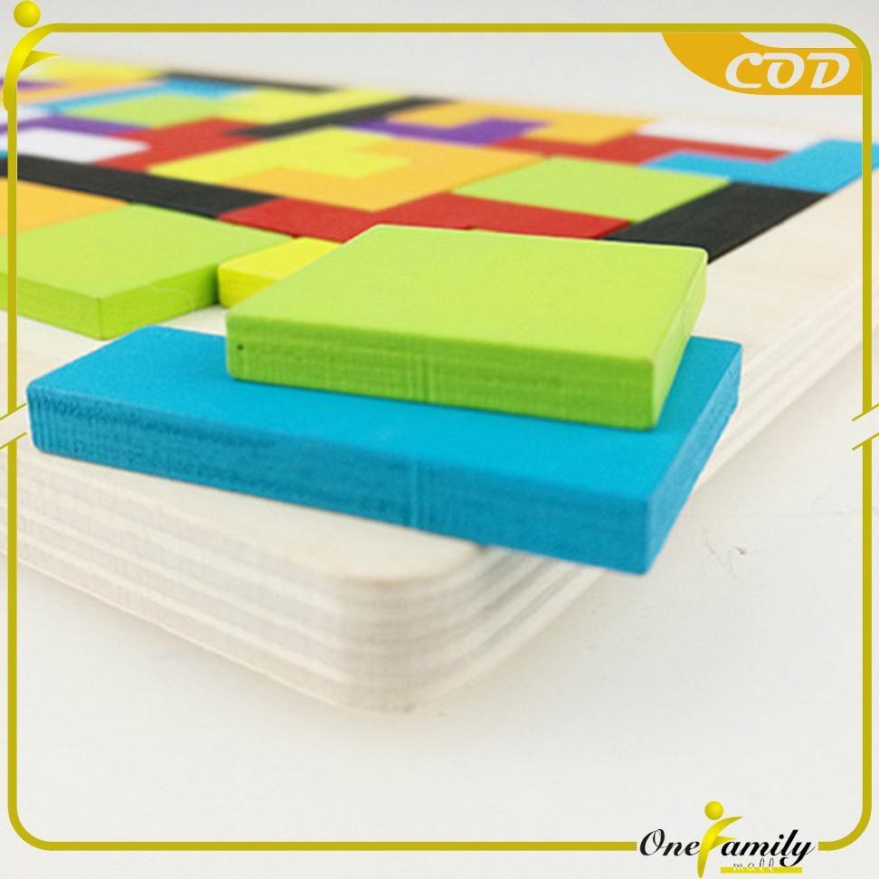 NEW ARRIVAL ONE-M334 PUZZLE WOODEN INTELLEGENCE MAINAN KAYU ANAK / TETRIS BLOCK MAINAN EDUKASI ANAK 