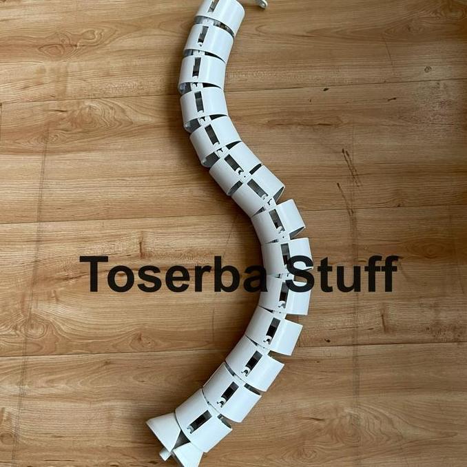 PELINDUNG KABEL SPIRAL DUCT ULIR BELALAI PROTEKTOR COVER MEJA PUTIH