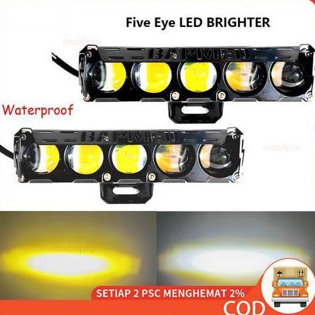 PODAMANS Lampu Sorot Led SQL 5 /6 Mata Premium Super Terang 75 Watt 12-24 Volt Arus DC / Lampu Sorot