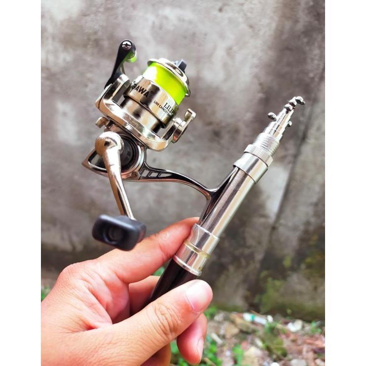 bestpromo reel pancing ogawa liliput 100 mini reel metal body include senar reel kuat ultra light