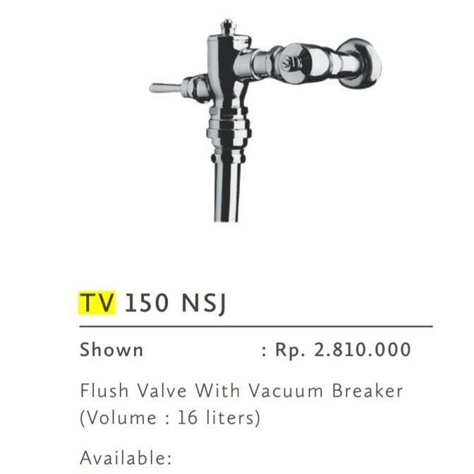 Ready Push Valve Closet Toto TV 150 NSV7J / Push Valve Toto Original