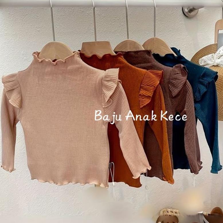 TERBARU PRINCESS TOP RUFFLE 1-9 Tahun Kaos Anak Perempuan Korea Style
