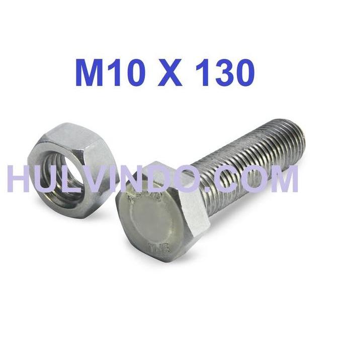 BAUT MUR HEX STAINLESS STEEL 304 M10 X 130