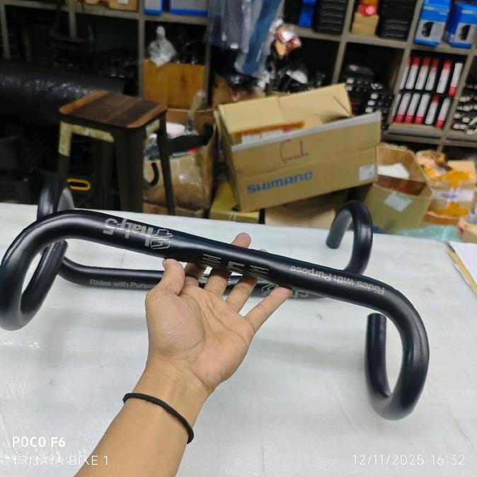 Stang Dropbar Balap Aero Gt Half5 Alloy Gepeng Pipih 380Mm 400Mm Size 25.4 Hitam Rides With Purpose
