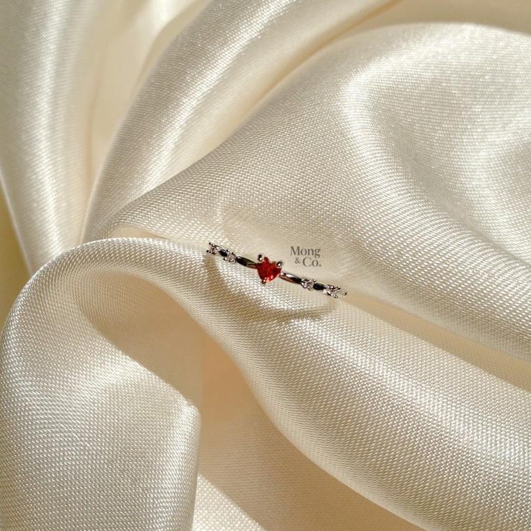 Mong&Co Zoe Women'S Ring - Cincin Wanita Simple Casual Silver Dainty Fashion Korea Cubic Zircon