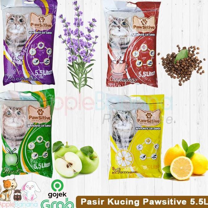 Pasir Kucing - Pasir Pawsitive 5.5 liter - Pasir Wangi Gumpal Kucing