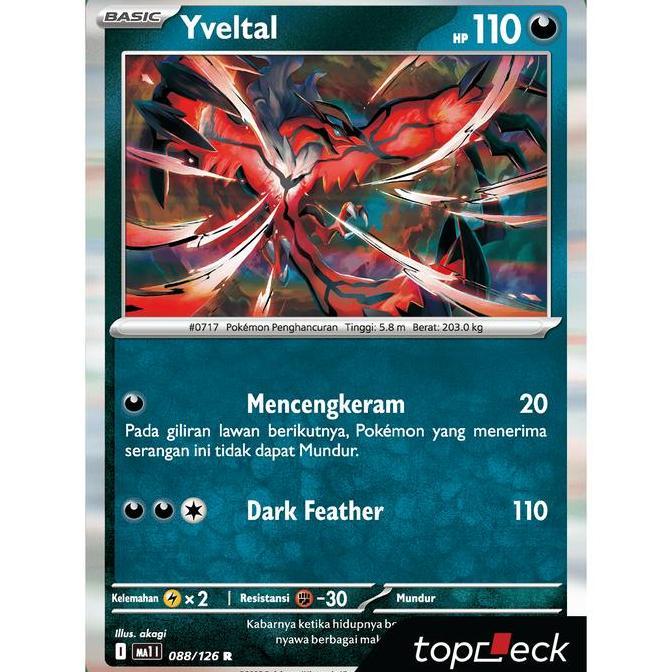 Yveltal (R) - 088/126 - Evolusi Mega (MA1) - Pokemon TCG Indonesia