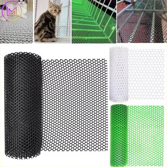FLOWRISH Kawat Jaring Plastik HDPE Bentuk Kotak Safety Pets Net Penangkapan Jatuh Jaring Pagar Rumah