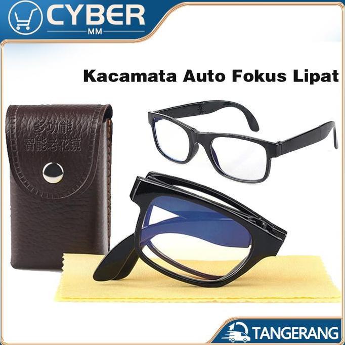 DEFAECO 3In1--Kacamata Baca Plus Auto Focus Adjust Lipat Anti Radiasi Anti UV