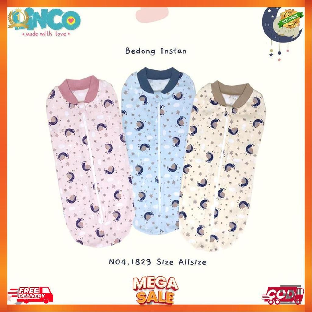 New Bedong Bayi Instan Linco Sni Baju Pakaian Selimut Bayi Anti Alergi Motif Random