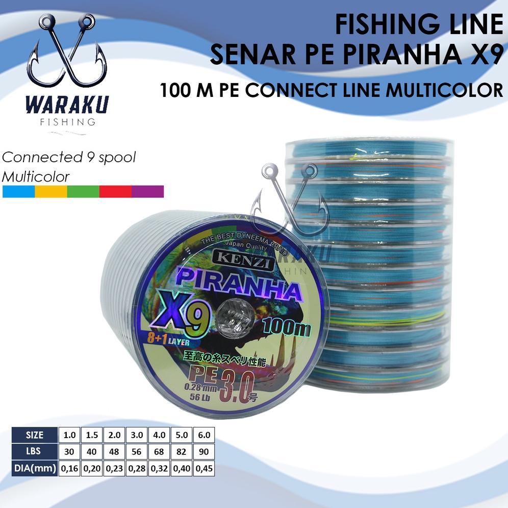 SENAR PE PIRANHA X9 100M KENZI PIRANHA MULTICOLOR