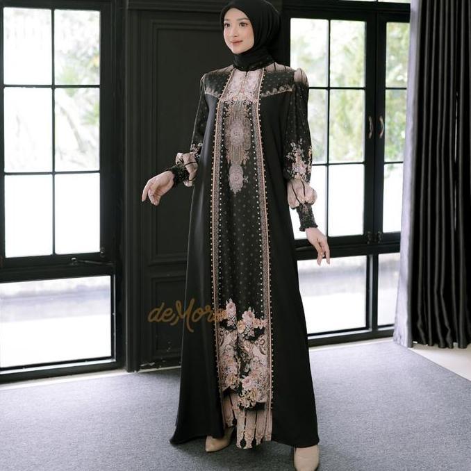 Gamis Muslim Wanita Lebaran Mewah Dress Kondangan Motif Ekslusif Baju Lamaran Syari | Gamis Kirana