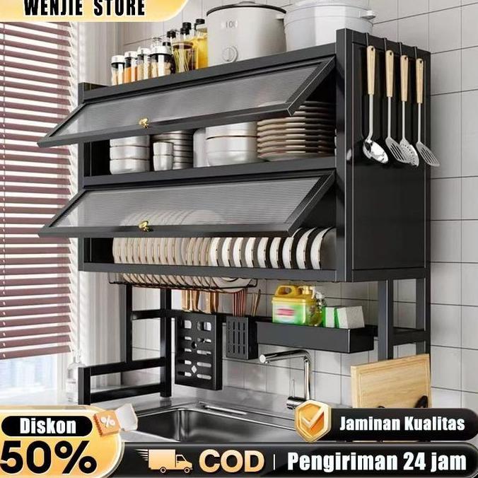 badawali_lembah - rak piring wastafel stainless/rak piring tertutup/rak piring minimalis/rak piring 