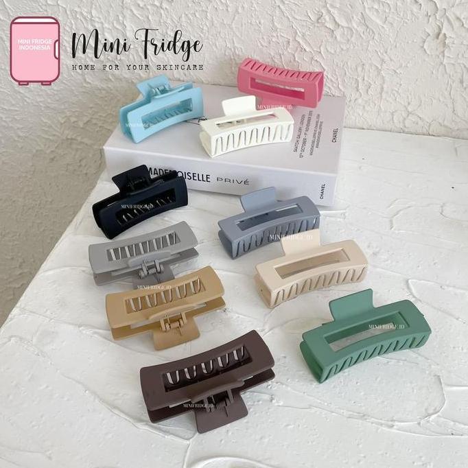 Capelli- [Minifridge] Jepit Rambut Model Kotak Bolong Warna Matte 8Cm 10Cm 11Cm Hair Clip Square Hai